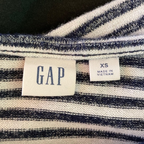 Women’s size XS Gap navy and white striped A-line swing dress with sleeve tie - Picture 4 of 6